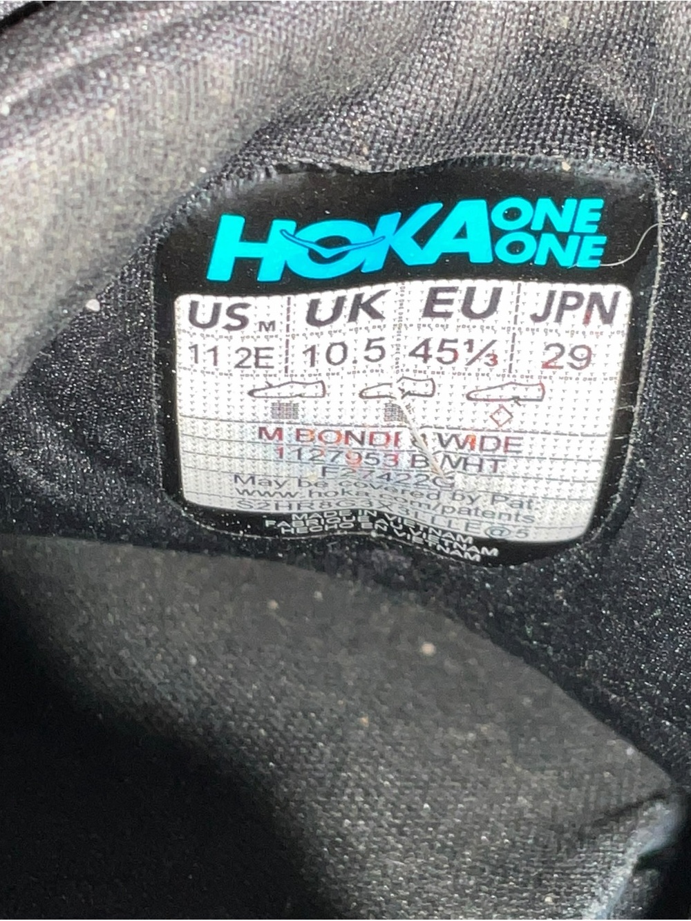 HOKA Bondi 8 Wide Men’s Running Shoes – Black/White – Size 11 2E - Picture 3 of 3